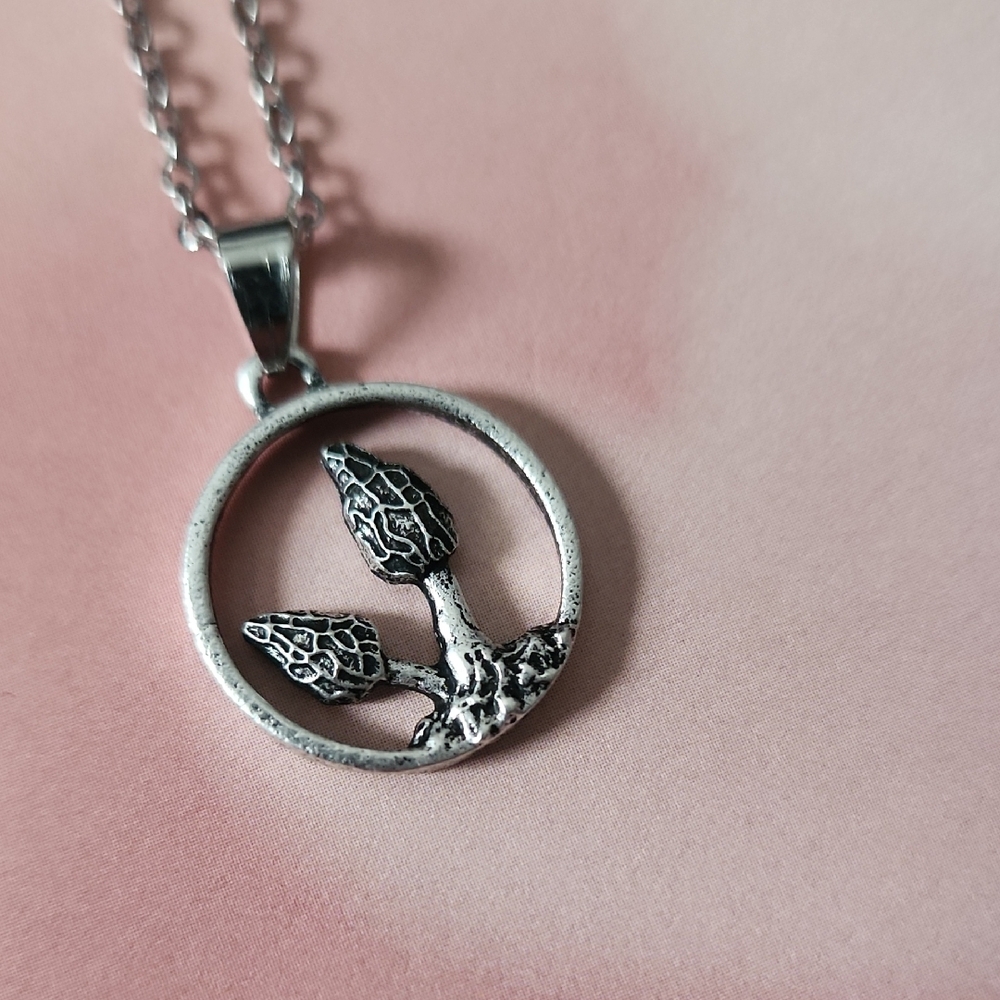 NEW Mushroom Silver Pendant Necklace